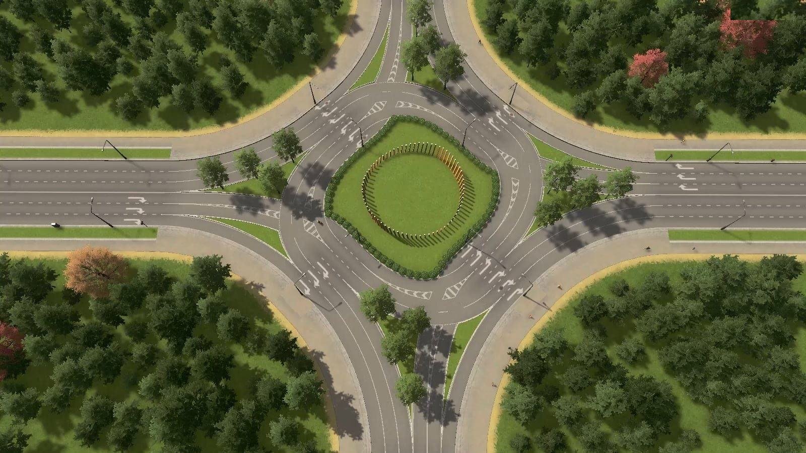 Aerial view of a Singapore road interchange